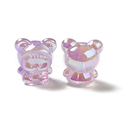 UV Plating Rainbow Iridescent Acrylic Beads PACR-M002-01D-1