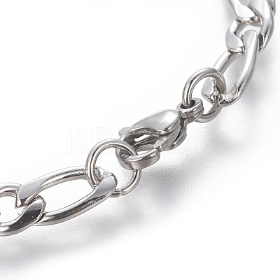 Tarnish Resistant 304 Stainless Steel Figaro Chain Bracelets BJEW-E369-08P-1