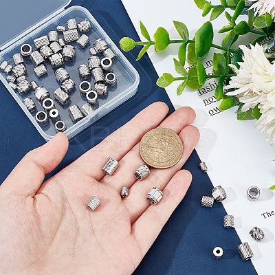 60Pcs 5 Style 201 Stainless Steel European Beads STAS-UN0048-51-1