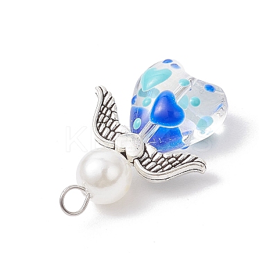 Glass Enamel Beads Pendants PALLOY-JF04137-02-1