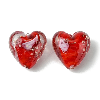 Luminous Handmade Gold Sand Lampwork Beads LS-X-FOIL-B001-04A-1