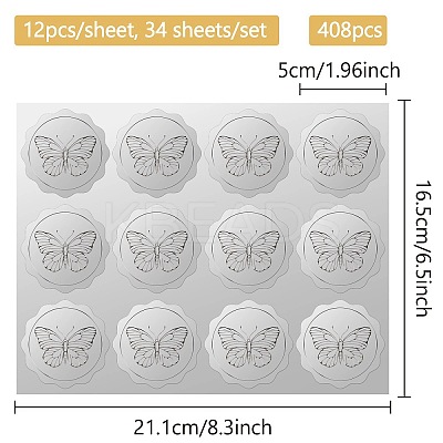 34 Sheets Silver Foil Embossed PET Picture Sticker DIY-WH0528-020-1