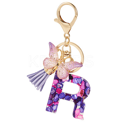 Resin Butterfly Pendant Keychains KEYC-TAC0034-03R-1