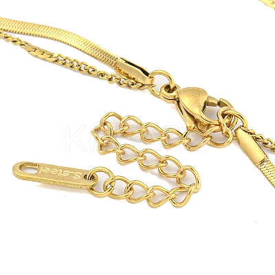 Ion Plating(IP) 304 Stainless Steel Double Layer Necklaces NJEW-S426-05G-1