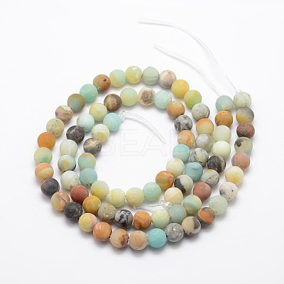 Frosted Natural Flower Amazonite Bead Strands LS-G-L460-01-10mm-1
