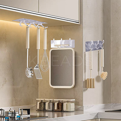 Self-adhesive Acrylic Wall Hook Hangers AJEW-TADJ0001-09B-01-1