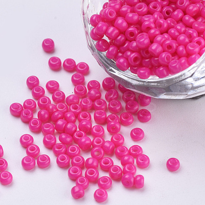 Baking Paint 8/0 Glass Seed Beads SEED-Q025-3mm-L14-1