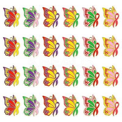 30Pcs 6 Colors Alloy Enamel Pendants FIND-CJ0002-71-1