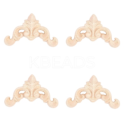 24Pcs Rubber Wood Carved Onlay Applique WOOD-FH0001-86-1