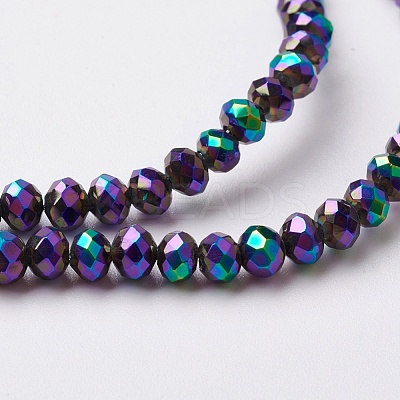 Electroplate Glass Beads Strands EGLA-F124-FP-02-1