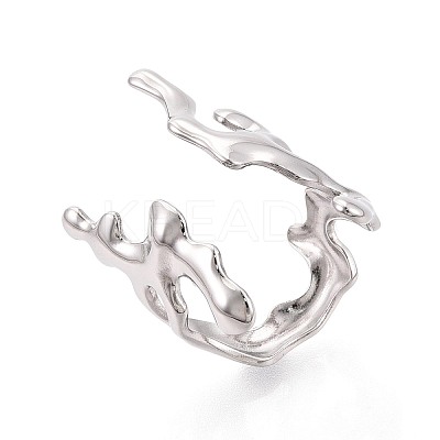 304 Stainless Steel Cuff Open Rings for Women RJEW-N052-21P-1