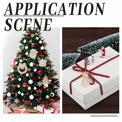 65Pcs 13 Styles Christmas Theme Wood Pendants WOOD-AR0001-40-1