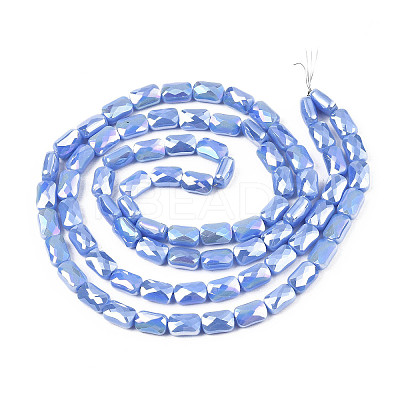 Electroplate Opaque Solid Color Glass Beads Strands X-EGLA-N002-25-A05-1