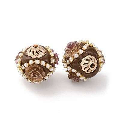 Handmade Resin Indonesia Round Beads IPDL-P005-17KCG-01-1