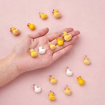 20Pcs 5 Styles Flocky Opaque Resin Pendants RESI-SZ0001-77-1