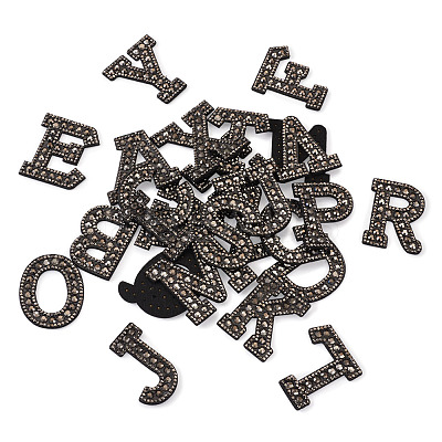 Alphabet Resin Rhinestone Patches DIY-TAC0005-45H-1