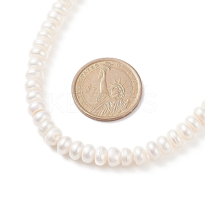 Natural Pearl Beaded Necklace with Brass Clasp for Women NJEW-JN04059-1