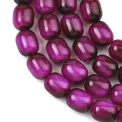 Dyed Imitation Tiger Eye Glass Beads Strands GLAA-H040-02D-1