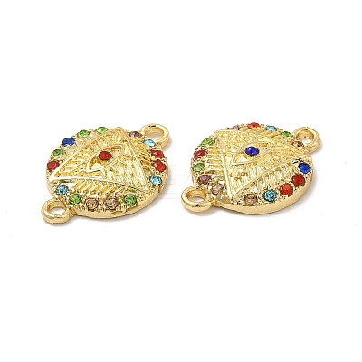 Alloy Connector Charms with Colorful Rhinestone FIND-H039-72G-1