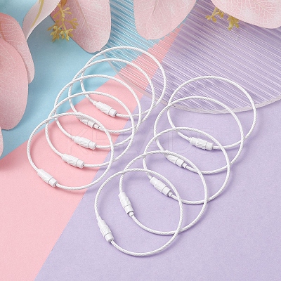 Spray Painted 201 Stainless Steel Wire Cable Keychains BJEW-YW0001-10B-1