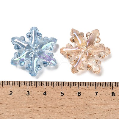 Christmas Theme UV Plating Transparent Rainbow Iridescent Acrylic Beads TACR-R001-03A-1