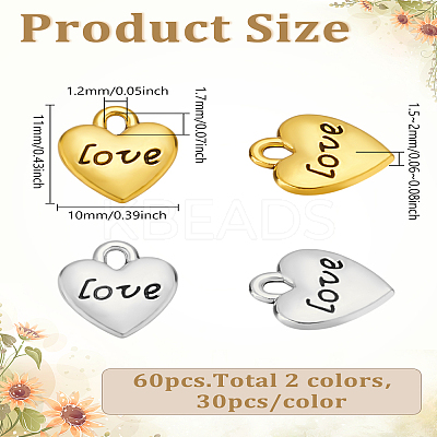 60Pcs 2 Colors Tibetan Style Alloy Charms TIBEP-LP0001-20-1
