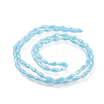 Electroplated Opaque Glass Beads Strands LS-EGLA-L015-FR-B02-1