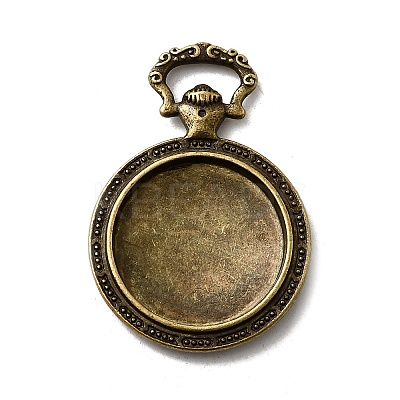 Vintage Tibetan Style Alloy Pendant Cabochon Settings X-TIBEP-M018-31AB-NF-1