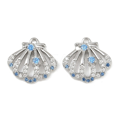 Brass Micro Pave Cubic Zirconia Charms KK-F906-13P-1