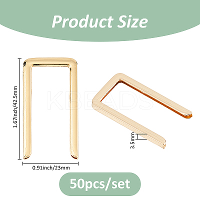 50Pcs Alloy Cover U Shaped Buckles FIND-FH0011-64G-1