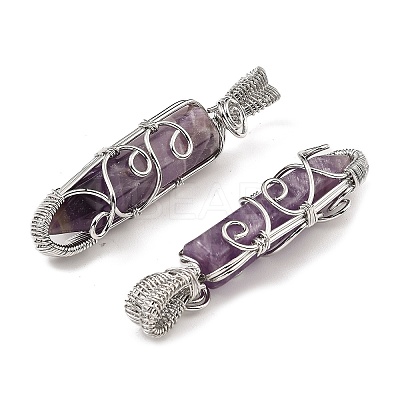Natural Amethyst Pendants G-K338-28P-06-1
