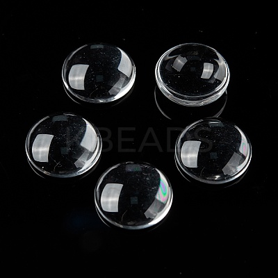 Transparent Glass Cabochons X-GGLA-R026-15mm-1