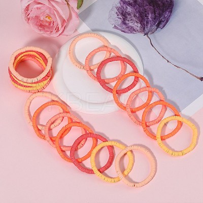 Polymer Clay Heishi Surfer Stretch Bracelets Set BJEW-SW00126-1