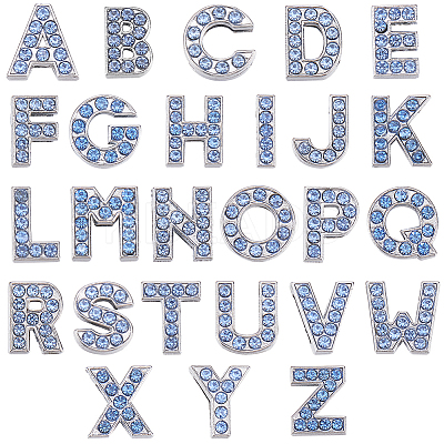 52Pcs 26 Styles Alloy Rhinestone Slide Charms FIND-SC0009-81A-1