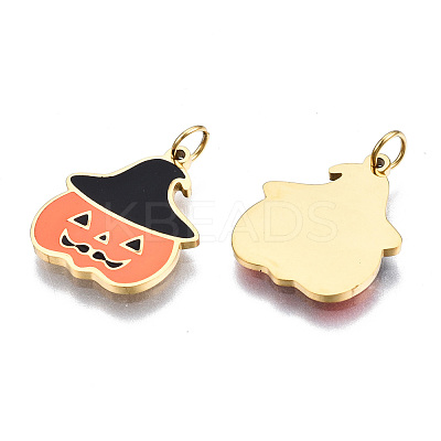 316 Surgical Stainless Steel Enamel Charms STAS-S116-336G-1