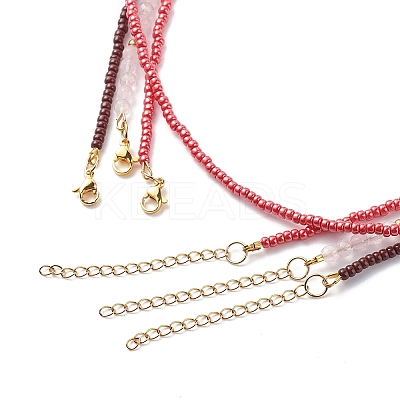 4Pcs 4 Style Cross and Virgin Mary Brass & Alloy Charms Necklaces Set NJEW-JN04018-1