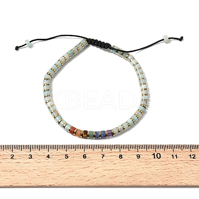 Natural Amazonite & Non-magnetic Hematite Beaded Adjustable Bracelets for Unisex BJEW-K251-09U-1