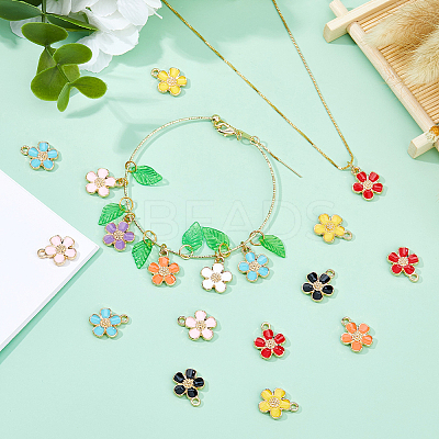 40Pcs 8 Colors Eco-Friendly Zinc Alloy Pendants ENAM-DC0001-90-1