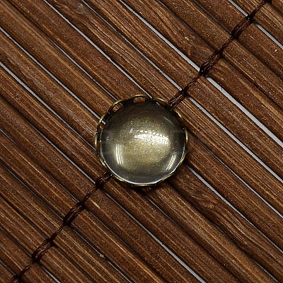 9.5~10mm Clear Domed Glass Cabochon Cover for Flat Round DIY Photo Brass Cabochon Making DIY-X0103-AB-NR-1