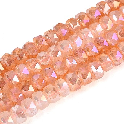 Anti-Tarnish Electroplate Glass Imitation Jade Beads Strands EGLA-T029-6mm-13H-1