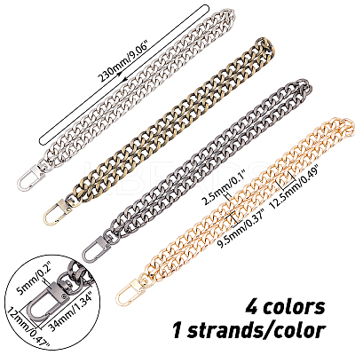 2 Styles ABS Plastic Imitation Pearl Beads & Iron Curb Link Bag Chain Straps FIND-CA0002-65-1