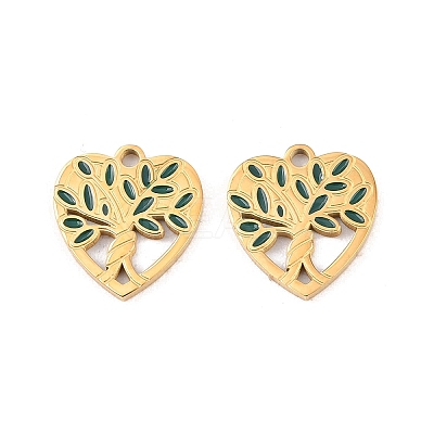 304 Stainless Steel Enamel Pendants STAS-Z188-07G-02-1