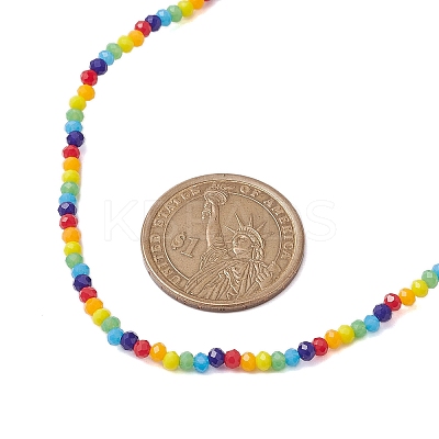 6 Solid Colors Glass Beaded Necklaces NJEW-JN04900-1