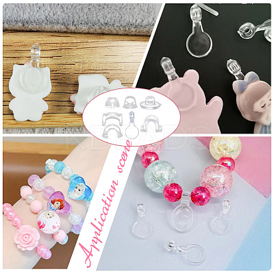 1400Pcs 7 Style AS Plastic Charm Base Settings FIND-AR0004-30-1