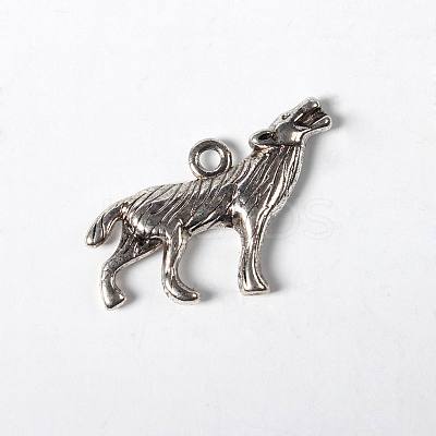 Tibetan Style Alloy Howling Wolf Pendants X-LF1753Y-NF-1