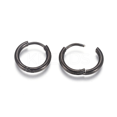 304 Stainless Steel Huggie Hoop Earrings EJEW-F111A-14mm-B-1