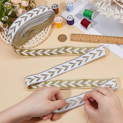 12.75M Polyester Leaf Pattern Ribbon OCOR-DC0001-28A-1