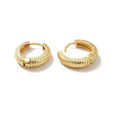 Long-Lasting Plated Brass Hoop Earrings EJEW-K093-13G-1