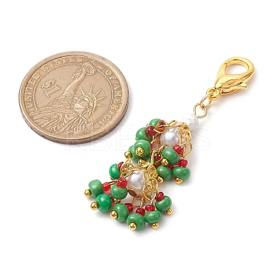 Glass Seed Bead Pendant Decorations HJEW-MZ00057-02-1