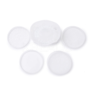 DIY Food Grade Silicone Halloween Theme Round Coaster & Mouth Holder Molds HAWE-PW0001-038-1